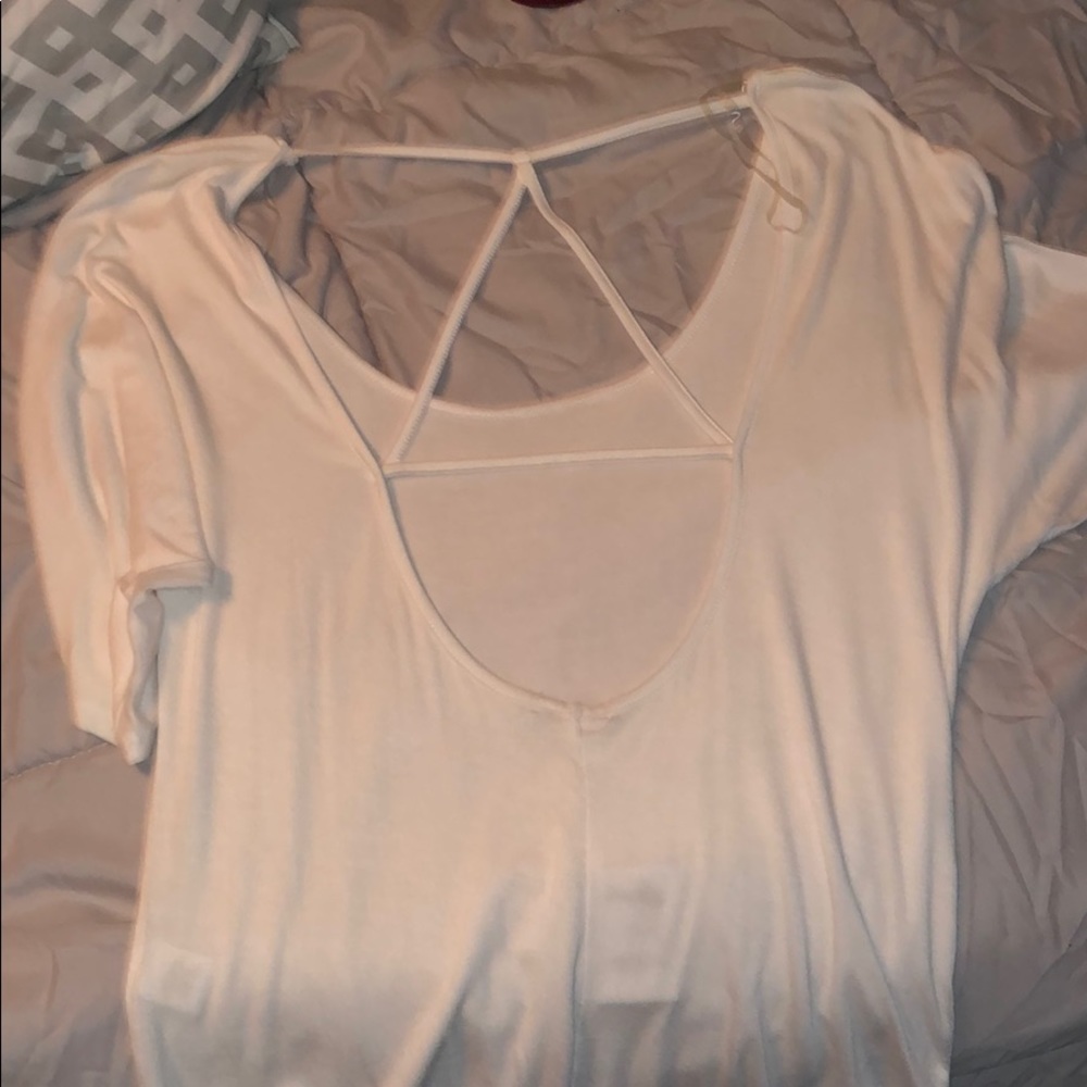 charlotte russe backless white tee